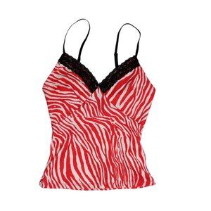 Omighty Zebra Pointelle Cami in Red